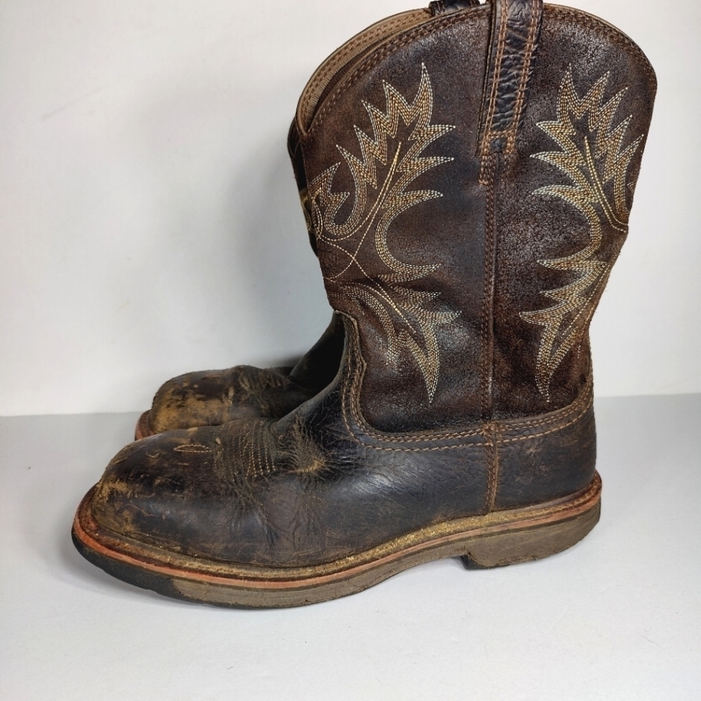 Ariat WorkHog Waterproof Composite Toe Boot Brown Leather Men's Shoe Size 9.5D